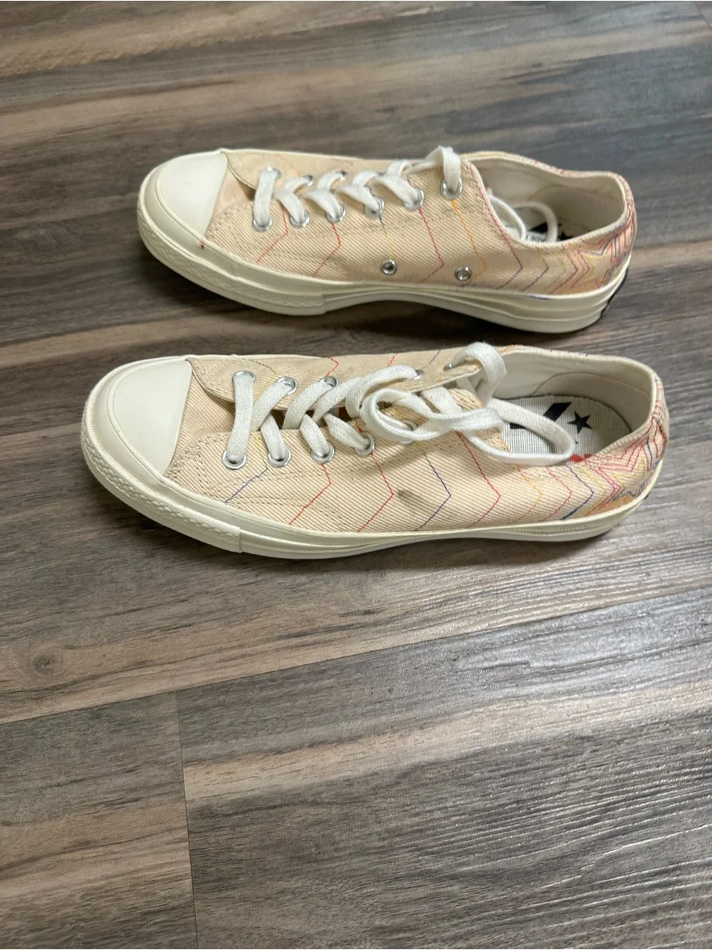 Converse Chuck Taylor 70 Rainbow Ox Light Bisque Sneakers - Picture 2 of 8